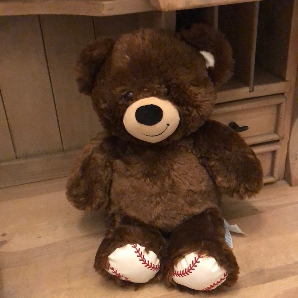 Build-A-Bear Baseball Teddy Bear Plush Stuffed Animal BAB 15” Dark Brown